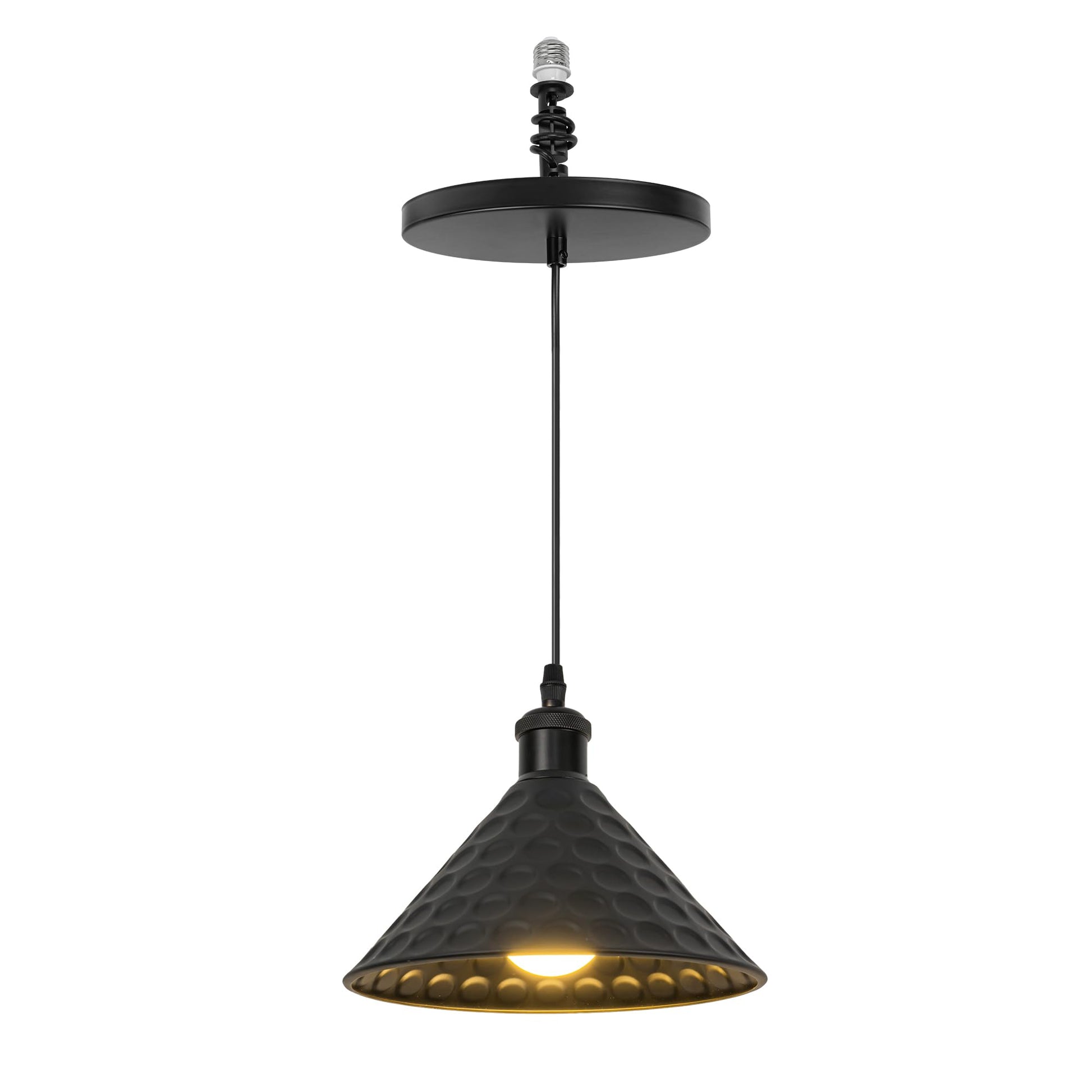 Kiven Instant Light Conversion Kit for 4/5/6inch Hole,Black Farmhouse Lighting Recessed Can Light Conversion Kit to Pendant with E26 Screw-in Adapter for Kitchen Living, Set of 2 TB2776