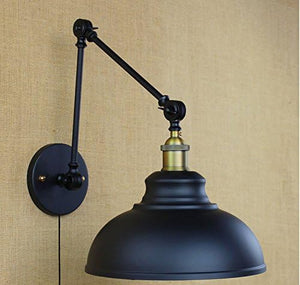 Kiven Plug-in Vintage Wall lamp Metal Sconce with in-Line Button Switch Cord(6 FT),Bulb Included