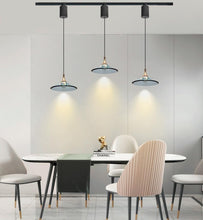 Load image into Gallery viewer, Adjustable 3-Lights Track Pendant Light by Remote Control with Stepless Dimming Indoor Island Light