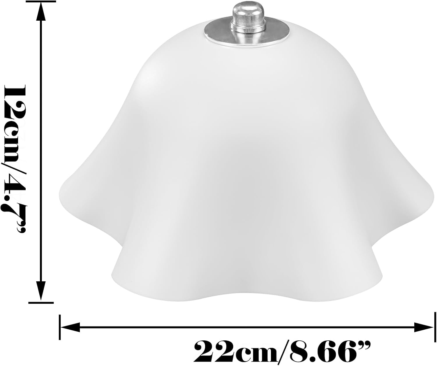 Kiven Clip On Shade for Ceiling Light Bulb,8.6in Lamp Diffuser Shade with Lamp Shade Harp Holder, Acrylic Lamp Shade Diffusers for Ceiling Light Table Lamp, Fits 9-13" Openings, White, 1 Pack