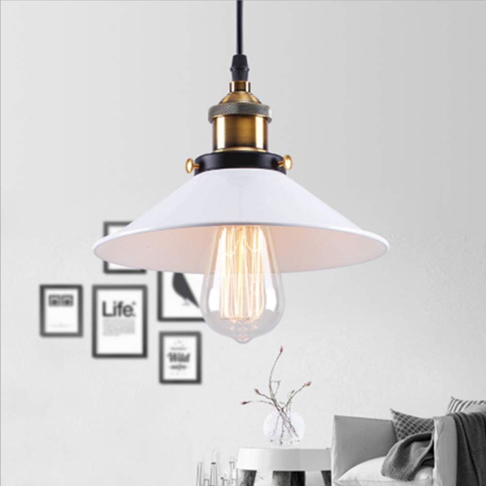 Kiven 8.66" Lamp Shade for Pendant Light, Lamp Holder,Wall Lamp, White Industrial Vintage Style Light Shade for Pendant Lights, Pack of 4