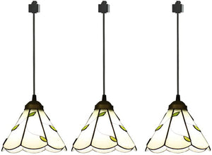 Tiffany Retro Glass Shade H-Type Track Pendant Light