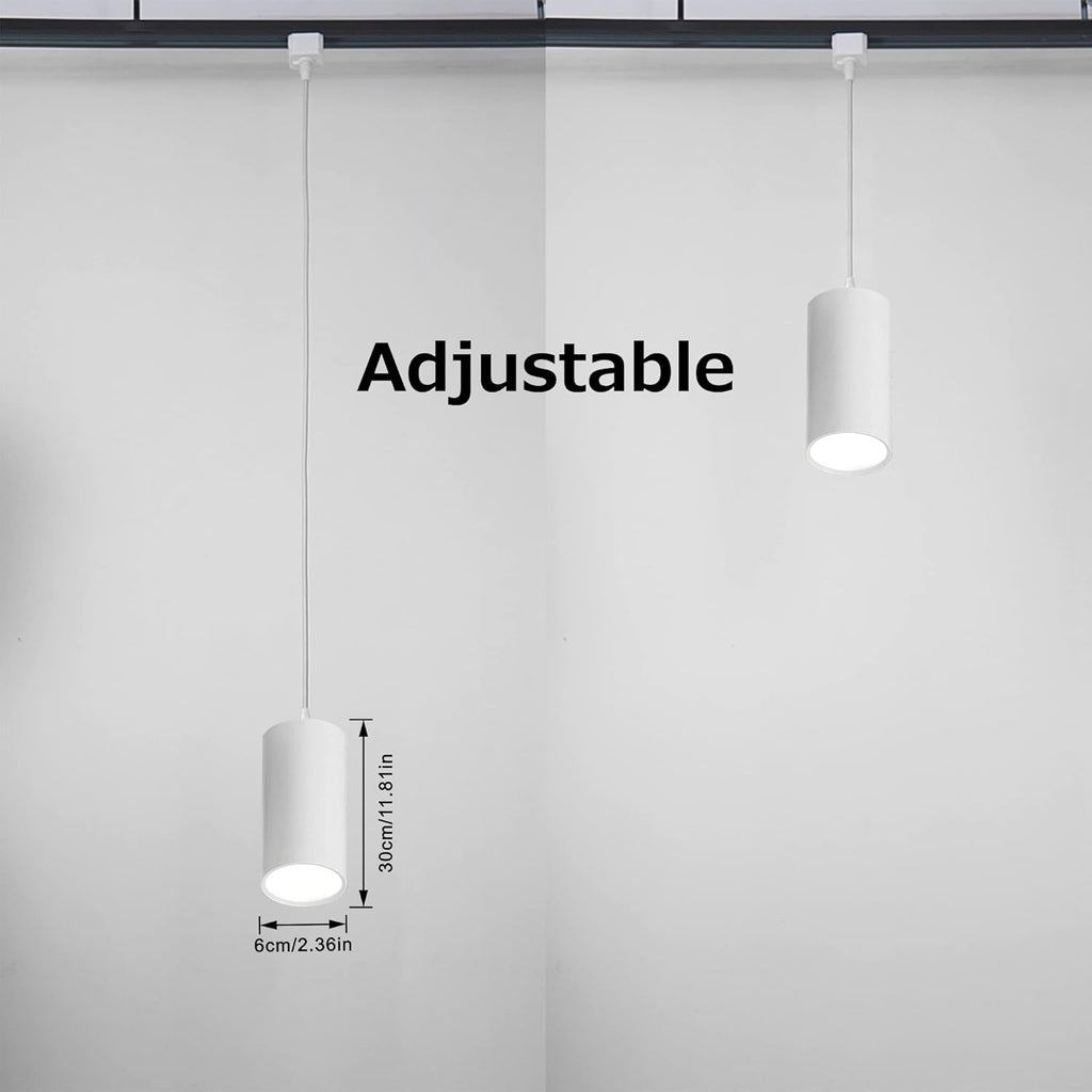 Remote Control 7W LED Track Linear Look White Pendant Lights H-Type Track Light with Focused Adjustable Industrial COB LED Dimmable for Dining Rooms 3 Lights Customizable GDTB2601-W-30cm