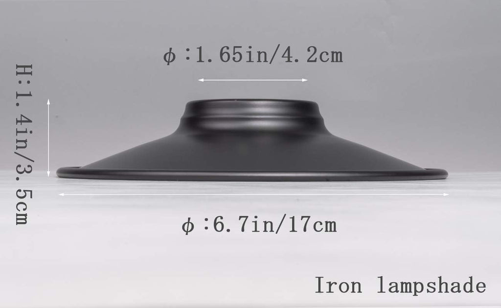 Kiven 4-Pack 6.7" Industrial Vintage Metal Bulb Guard Black Iron Cone Ceiling Holder DIY Light Shade Decorative Replacement Lamp Shade for Pendant Light Table Lamp Wall lamp Wall Sconce
