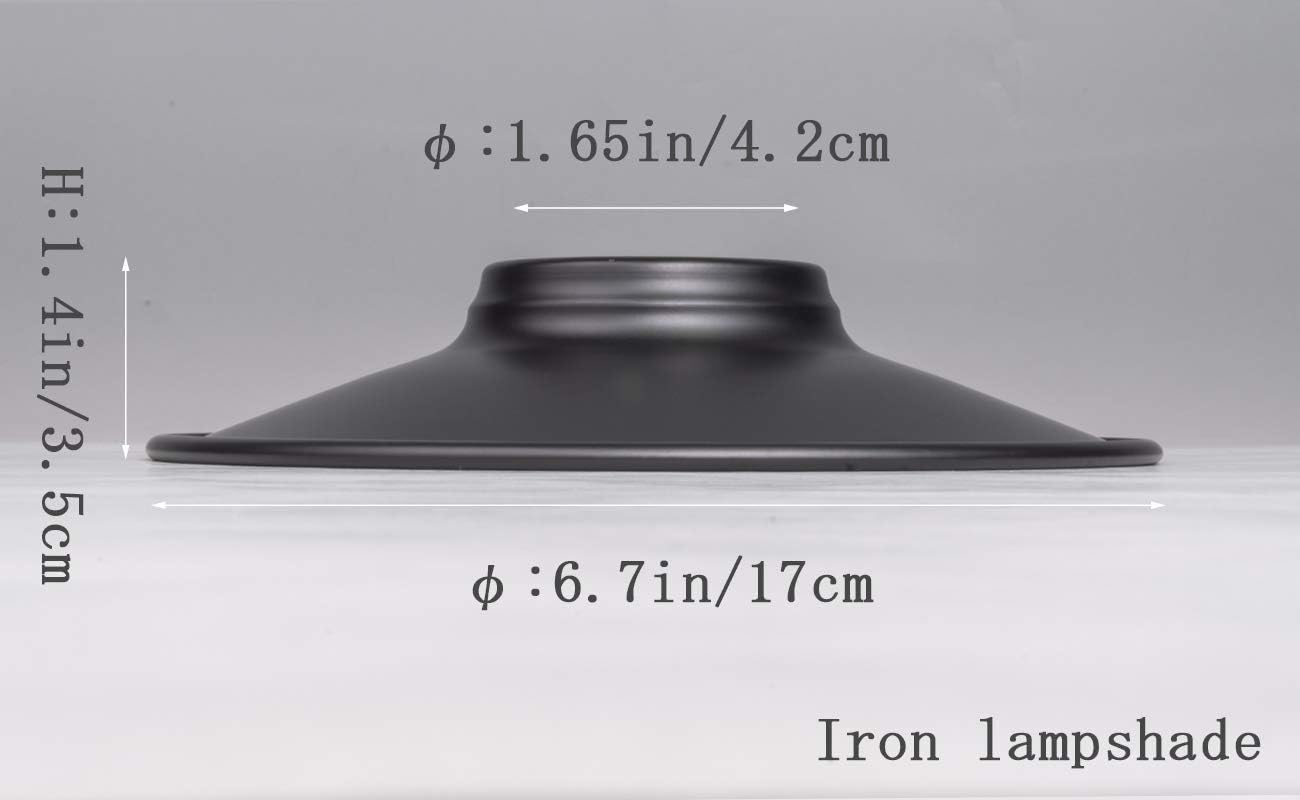 Kiven 4-Pack 6.7" Industrial Vintage Metal Bulb Guard Black Iron Cone Ceiling Holder DIY Light Shade Decorative Replacement Lamp Shade for Pendant Light Table Lamp Wall lamp Wall Sconce