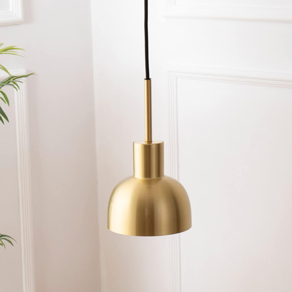 Kiven Brass Plating Industrial Pendant Light H-Type Track Light Pendants 5 ft Cord Iron Dome Track Light  Decorate for Pendant Lights for Kitchen 3-Lights Customizable