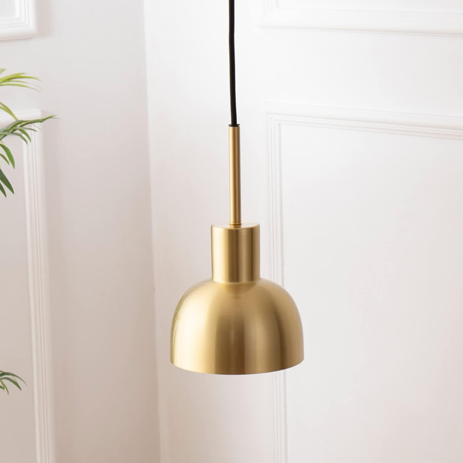 Kiven Brass Plating Industrial Pendant Light H-Type Track Light Pendants 5 ft Cord Iron Dome Track Light  Decorate for Pendant Lights for Kitchen 3-Lights Customizable