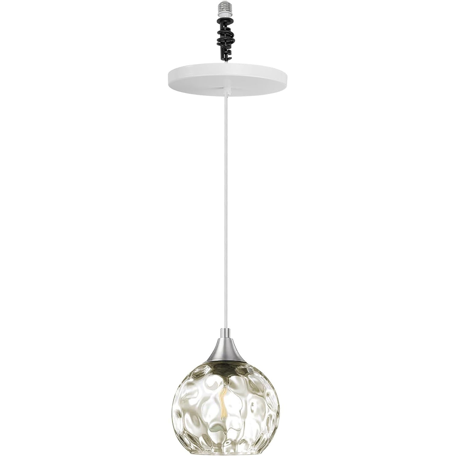 Kiven Instant Light Conversion Kit for 4/5/6 inch Hole,Green Glass  Farmhouse Lighting Recessed Can Light Conversion Kit to Pendant with E26  Screw-in ..., image size:1500x1500