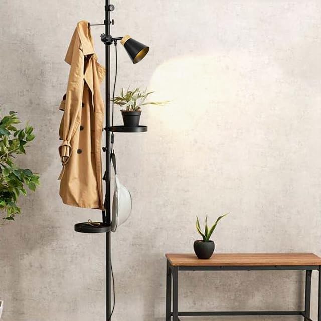 Kiven  Vertical Accessories, Spotlight, Tension Rod Compatible, Adjustable, Lamp Arm, Fixable to Vertical Accessories, Clip Light, E26, Retro, New Lifestyle, Rental Lighting, Reading Light