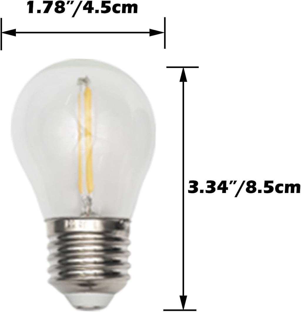 Kiven LED Bulb 2W DC3.7V - E26 Base - 2700K Warm White for Solar Battery Systems - 2 pcs