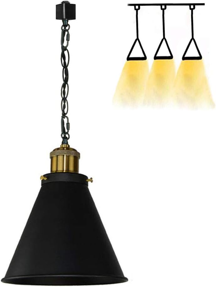 Kiven Dimmable H-Type Track Lignting Pendant Antique Industrial Oil Rubbed Bronze Pendant Light 3 Pack,Track Pendant Lights for Dining Room (Bulb Included)