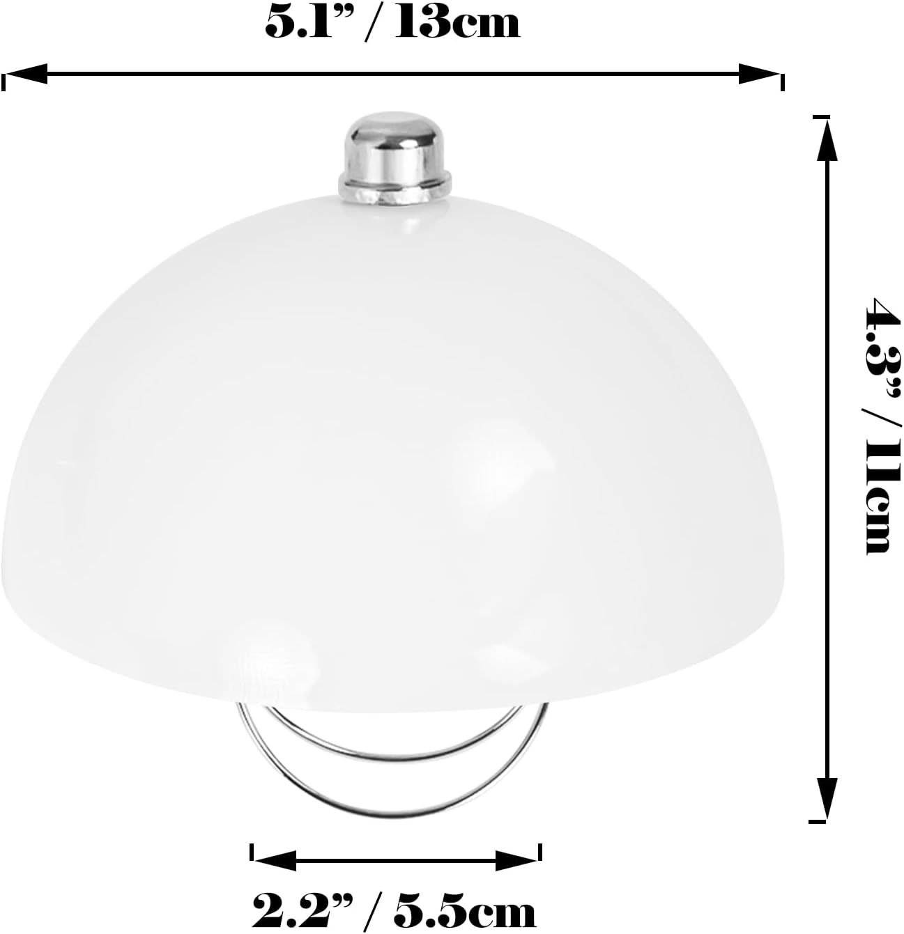 Kiven 5.1 in Round Diffuser Shade with Clip Adapter,Clear Acrylic Lamp Shade Diffusers for Pendants Light Table Lamp, Fits 6-8" Openings, Frosted White, 1 Pack