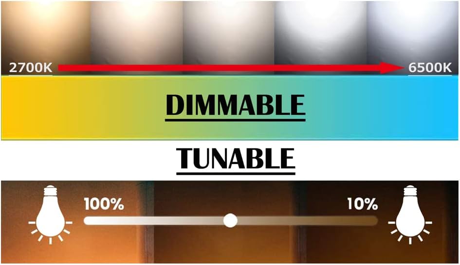 Track pendant light: stepless dimming and color temperature control (2700K-6500K) with adjustable brightness.