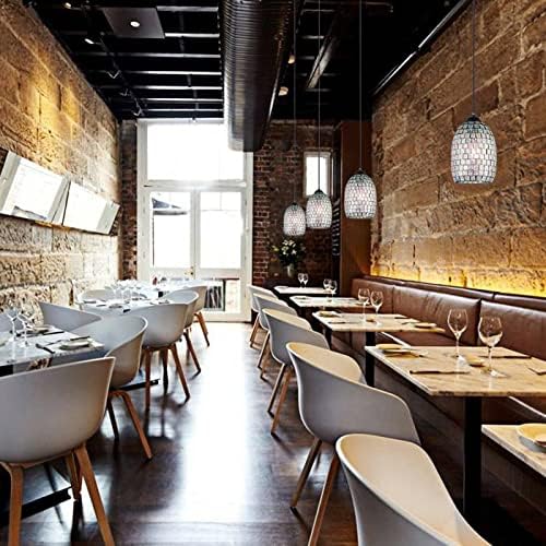Track Light Pendants H-Type Glass 3.2 ft Bohemia Style Lampshade Mini Black Mosaic Halo Track Light Instant Pendant Lights Decorate for Kitchen Island Restaurant Customizable