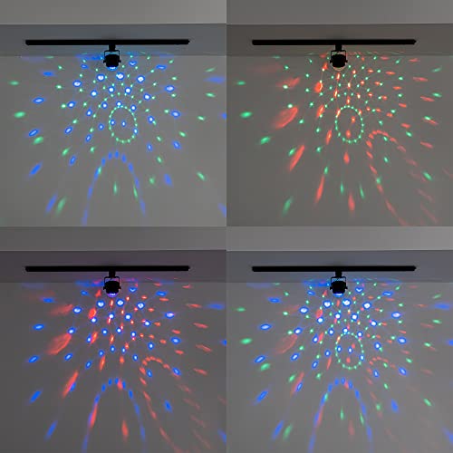 H-Type Track RGB Mirror Ball Magic Ball Stage Lighting Spotlight LED Track Light Fixtures Remote Control Music Voice Control Bar Light Multi-Colors for Club Stage Disco Party KTV(No Track)
