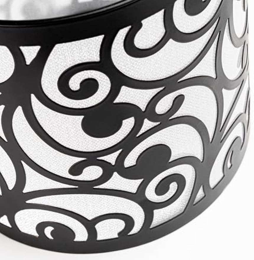 Black RV ceiling light lampshade with a hollowed-out design. E26/E27 socket, perfect for vintage or modern decor.