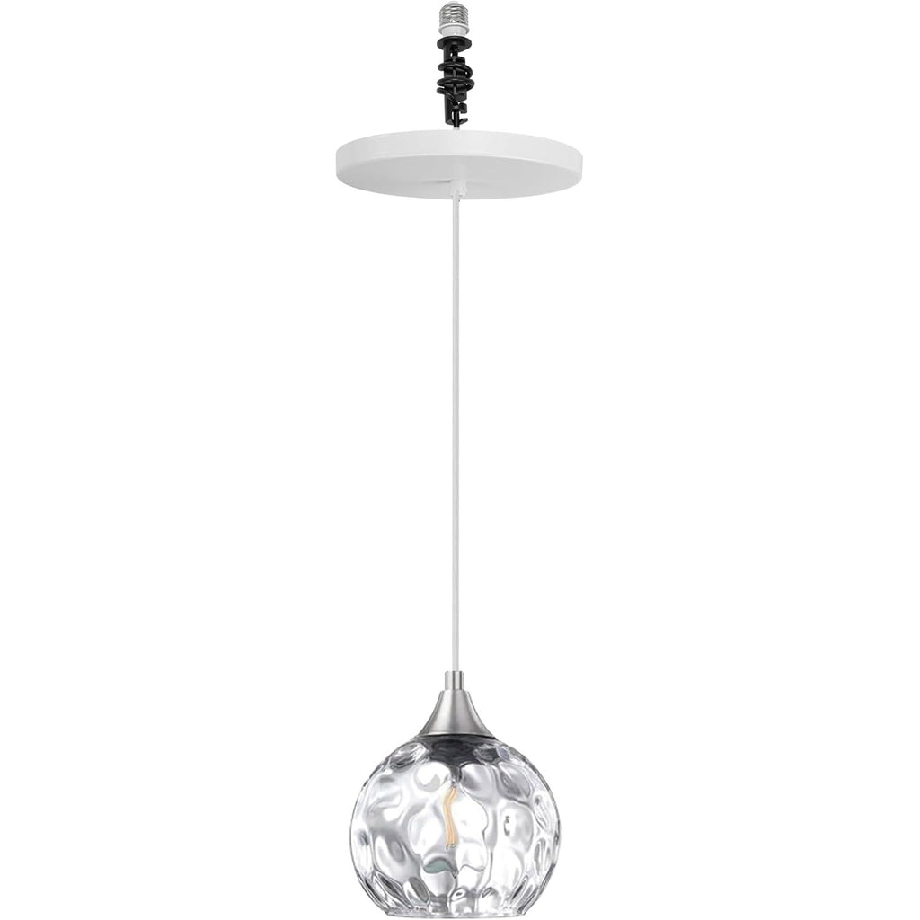 Kiven Instant Light Conversion Kit for 4/5/6 inch Hole,Green Glass Farmhouse Lighting Recessed Can Light Conversion Kit to Pendant with E26 Screw-in Adapter for Kitchen Island Living