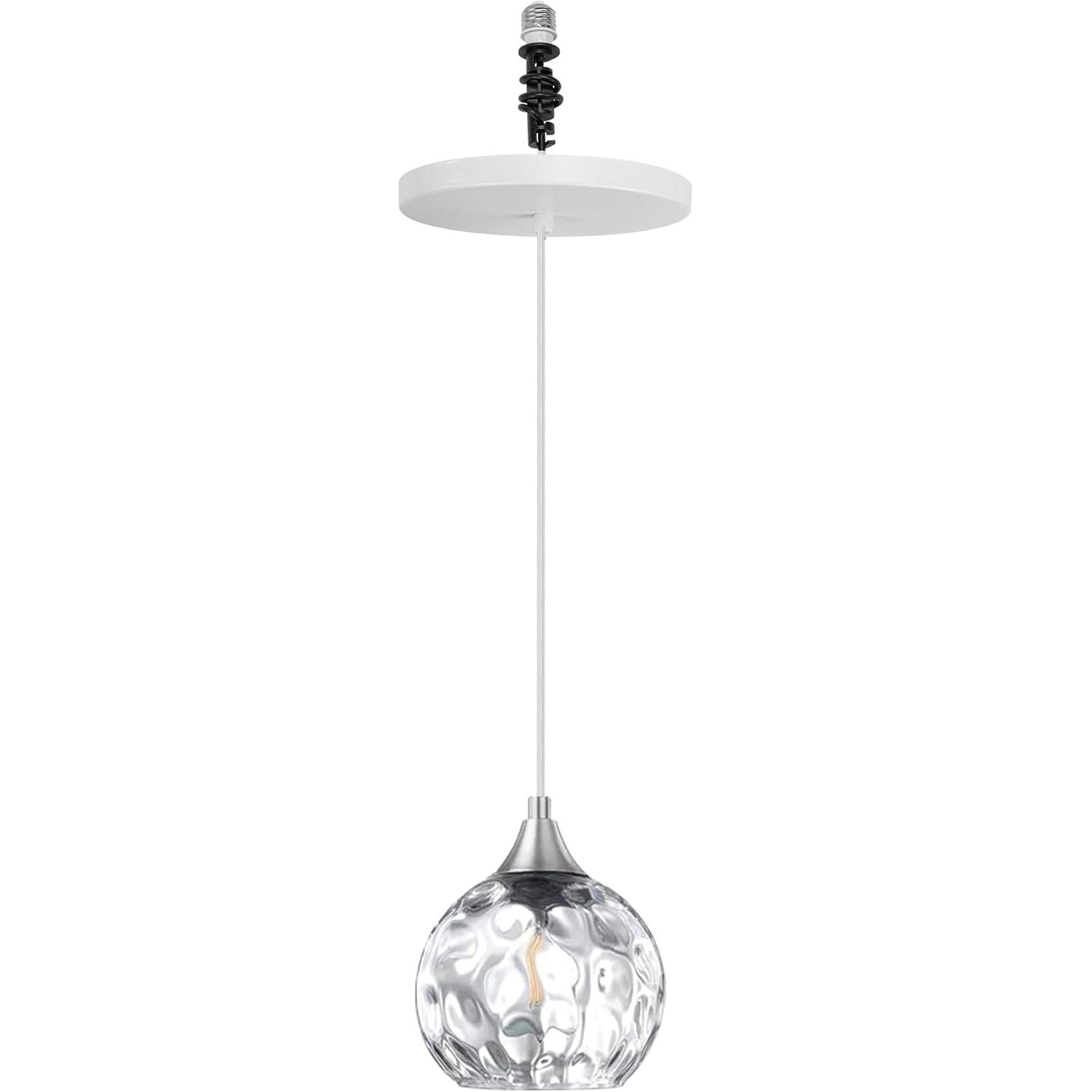 Kiven Instant Light Conversion Kit for 4/5/6 inch Hole,Green Glass Farmhouse Lighting Recessed Can Light Conversion Kit to Pendant with E26 Screw-in Adapter for Kitchen Island Living