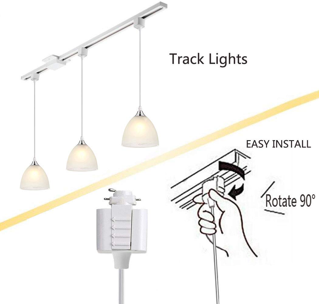 Track Pendant Lighting with Frosted White Finish Glass Shade