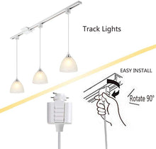 Load image into Gallery viewer, Track Pendant Lighting with Frosted White Finish Glass Shade