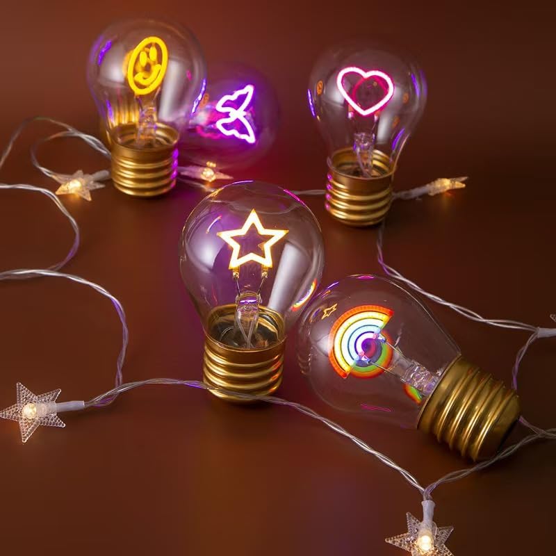 Kiven 1 Pcs USB Type-C Rechargeable LED Night Light Bulb Bell Pattern E40 Base Decorative Mood Lighting, Fun Gift for Home Bedroom Kids' Room
