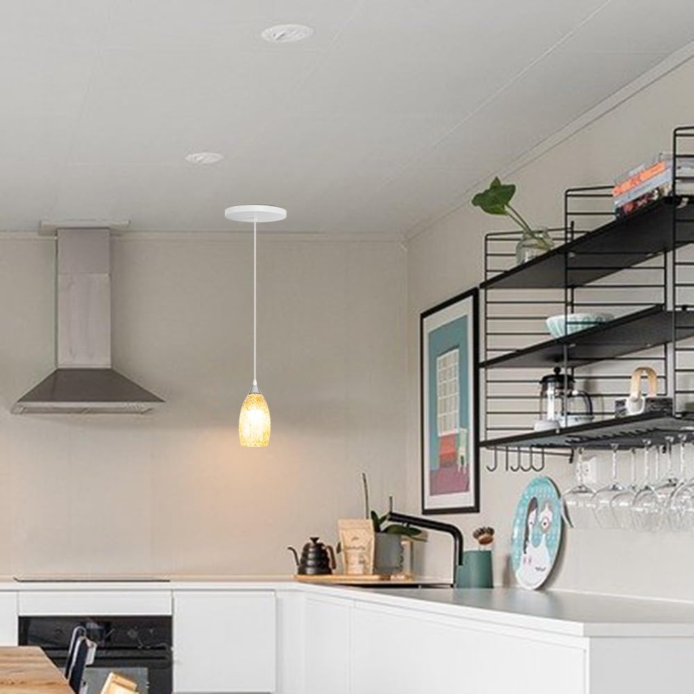 Kiven art glass pendant light conversion kit, kitchen lighting, E26 screw-in adapter, farmhouse style