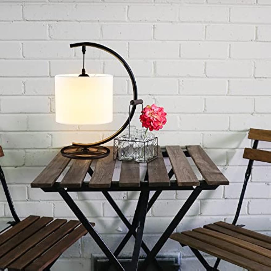 Kiven Modern Rechargeable Table Lamp, Dimmable Desk Lamp with White Fabric Lampshade,Black Finish Cordless Nightstand Lamp with Rechargeable LED Bulb for Reading Living Room Office, Set of 2