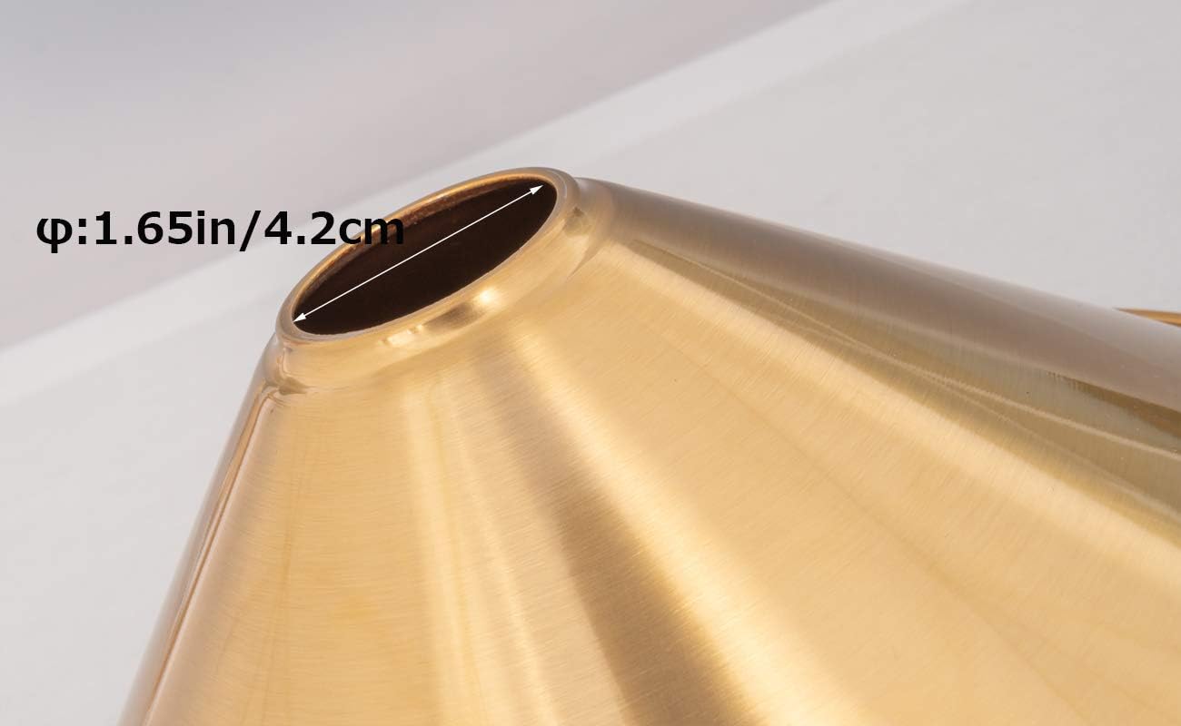 4-Pack 10.2" Industrial Vintage Metal Bulb Guard Iron Gold Cone Shade E26 Base DIY Light Shade Decorative Replacement Lamp Shade for Pendant Light Table Lamp Wall lamp Wall Sconce