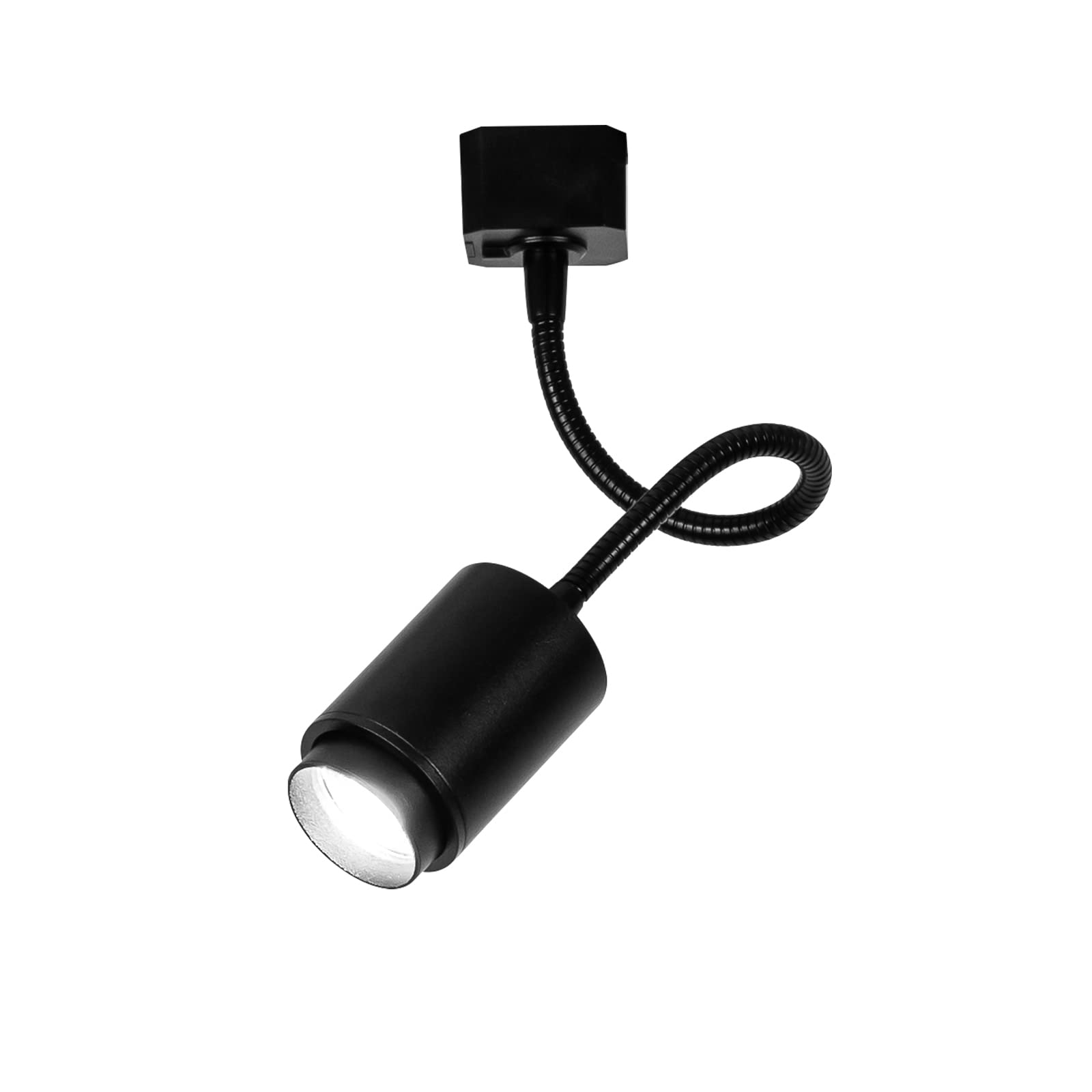 Black Kiven 3-light track light with gooseneck and focused beam, ideal for modern or industrial decor