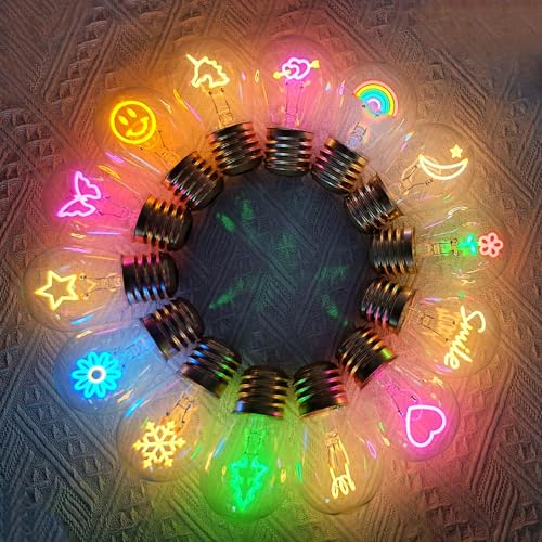 Kiven 1 Pcs USB Type-C Rechargeable LED Night Light Bulb Bell Pattern E40 Base Decorative Mood Lighting, Fun Gift for Home Bedroom Kids' Room