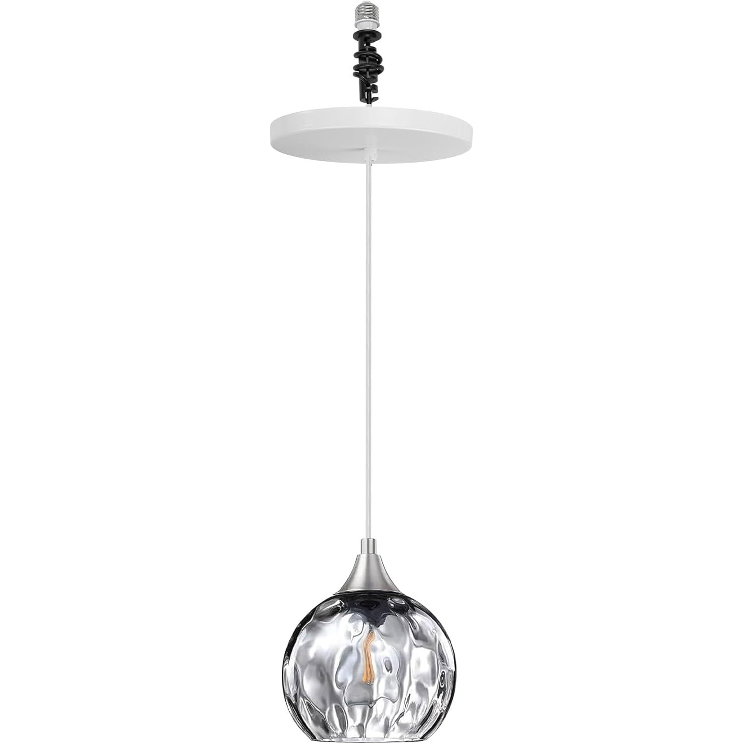 Kiven Instant Light Conversion Kit for 4/5/6 inch Hole,Green Glass Farmhouse Lighting Recessed Can Light Conversion Kit to Pendant with E26 Screw-in Adapter for Kitchen Island Living