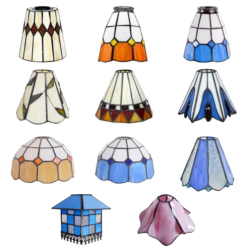 1 Pack Handmade Lamp Accessories Lamp Shades Glass With Tree Leaf Pattern Lamp Shades For DIY Wall Table Pendant Lighting Home Decorated