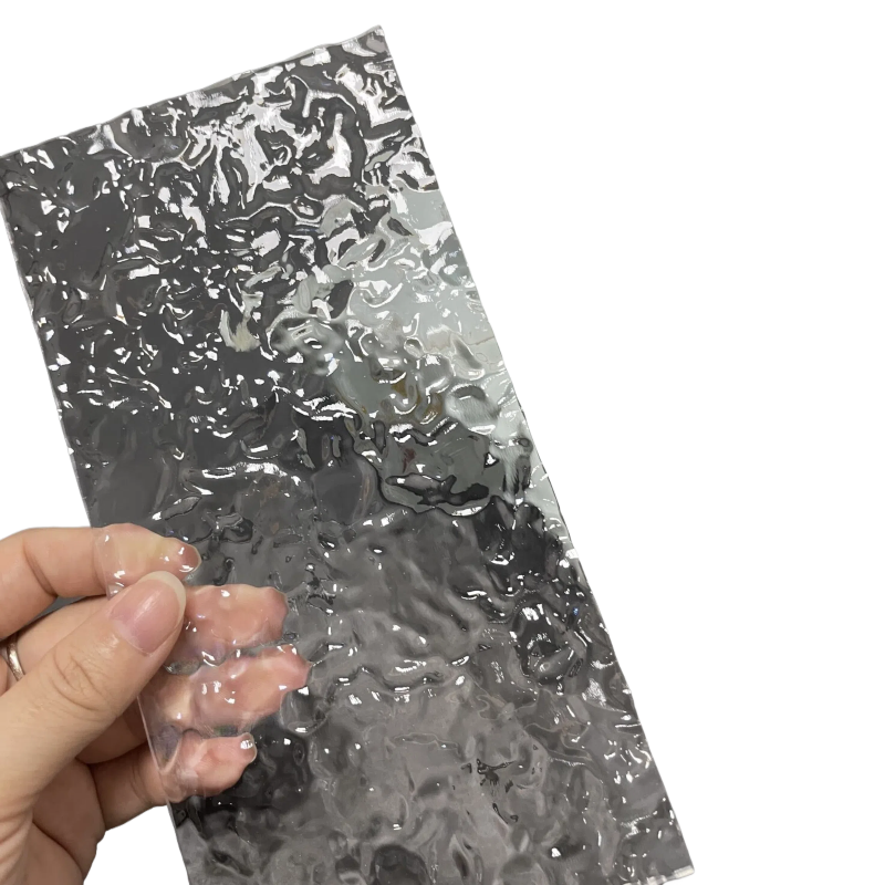 2-Pack Acrylic Sheet for Lighting Fixtures: Transparent with Stone Pattern, UV Customizable