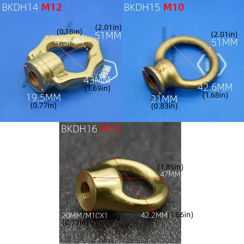 2-Pack Solid Brass Closed - Loop Ceiling Hook Rings: Heavy - Duty Load - Bearing Links for Bedroom Lighting Fixtures, Chandelier Chain Shortening & Socket Connection