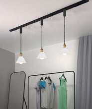 Load image into Gallery viewer, Remote Control RGB LED White Track Pendant Light Brown Bronze E26 Base Adjusted Fixture Vintage Style