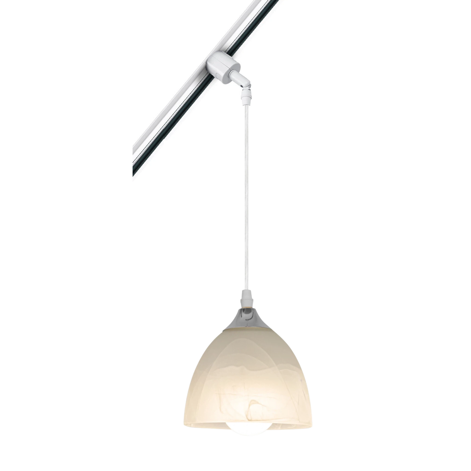Track Pendant Lighting with Frosted White Finish Glass Shade H Type Modern Track Lighting for Kitchen Bedroom Study Room(Bulb & Track Rail NOT included)
