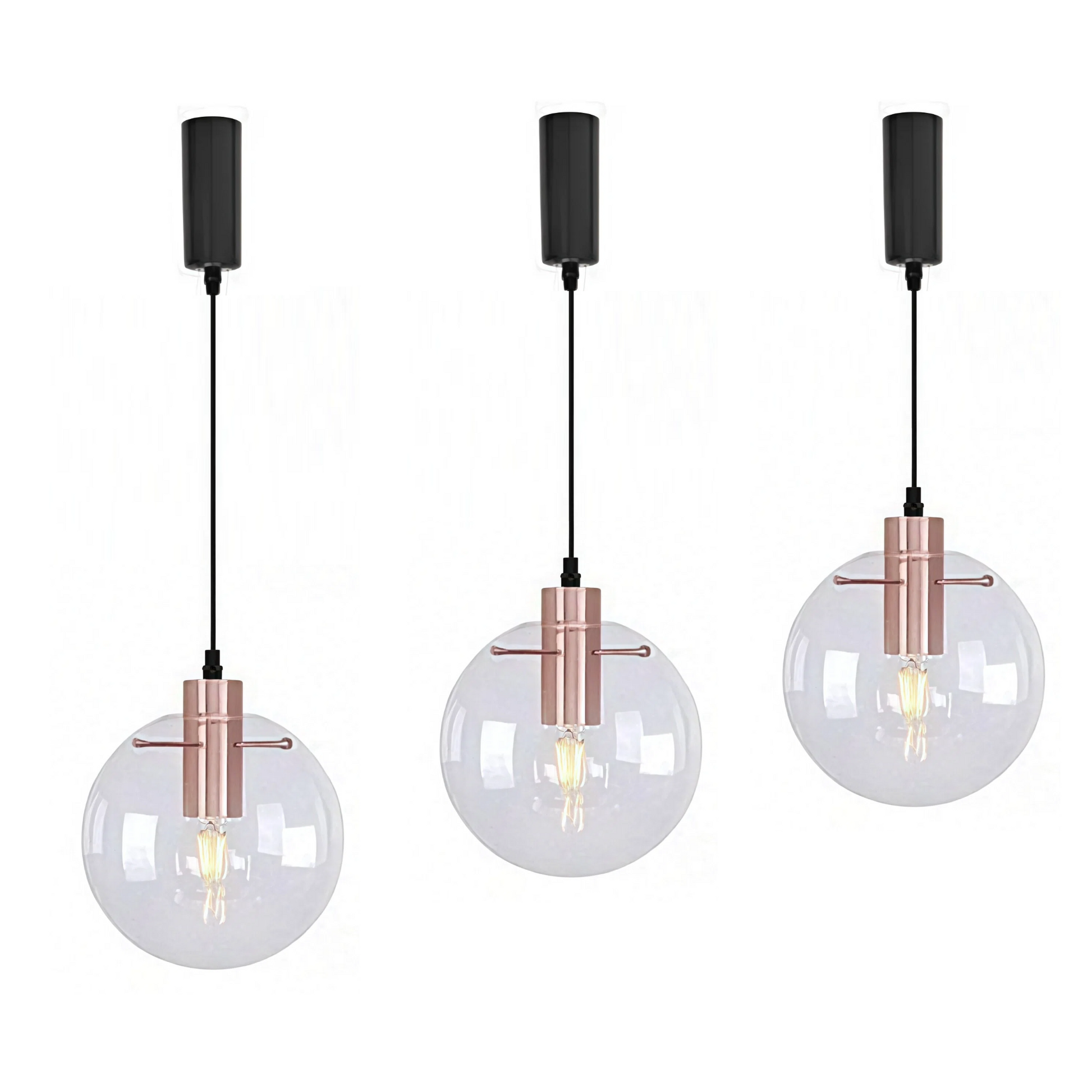 Kiven H-Type Track Lighting Light fixture, Modern Halo Track Pendant Light with Built-in Cable Wrapper and Glass Lampshade, Adjustable Length for Bedroom Kitchen Shop,Black Finish,1-Light