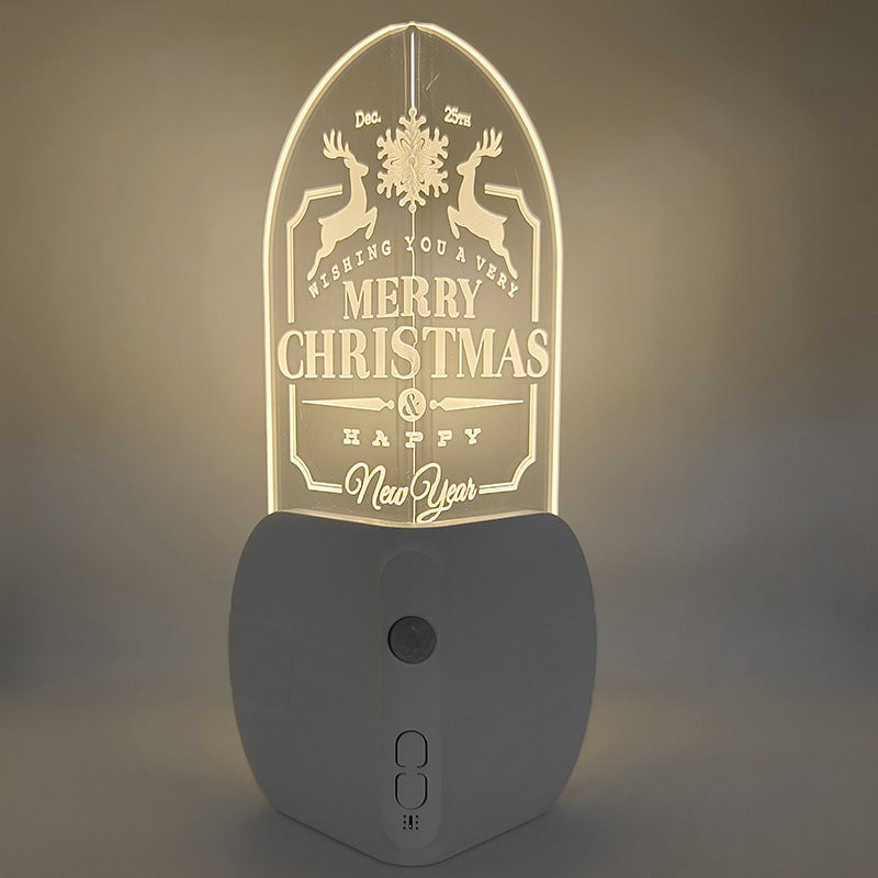 Rechargeable Motion Sensor LED Night Light – Wireless Magnetic Corner Accent Light with Laser Engraved Acrylic Plate