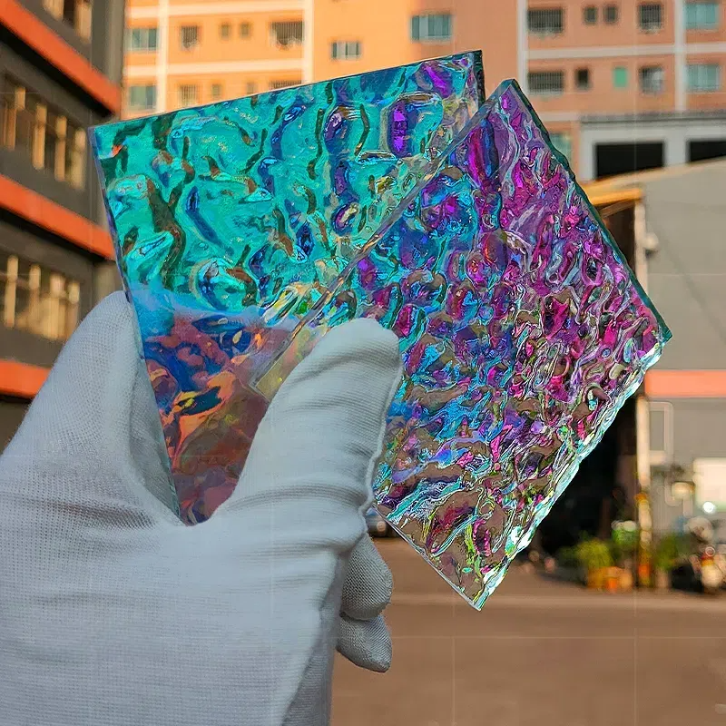 Custom Gradient Plexiglass Panels with Water - Ripple, Stone - Pattern & Iridescent Stripes: For Lamp DIY Projects