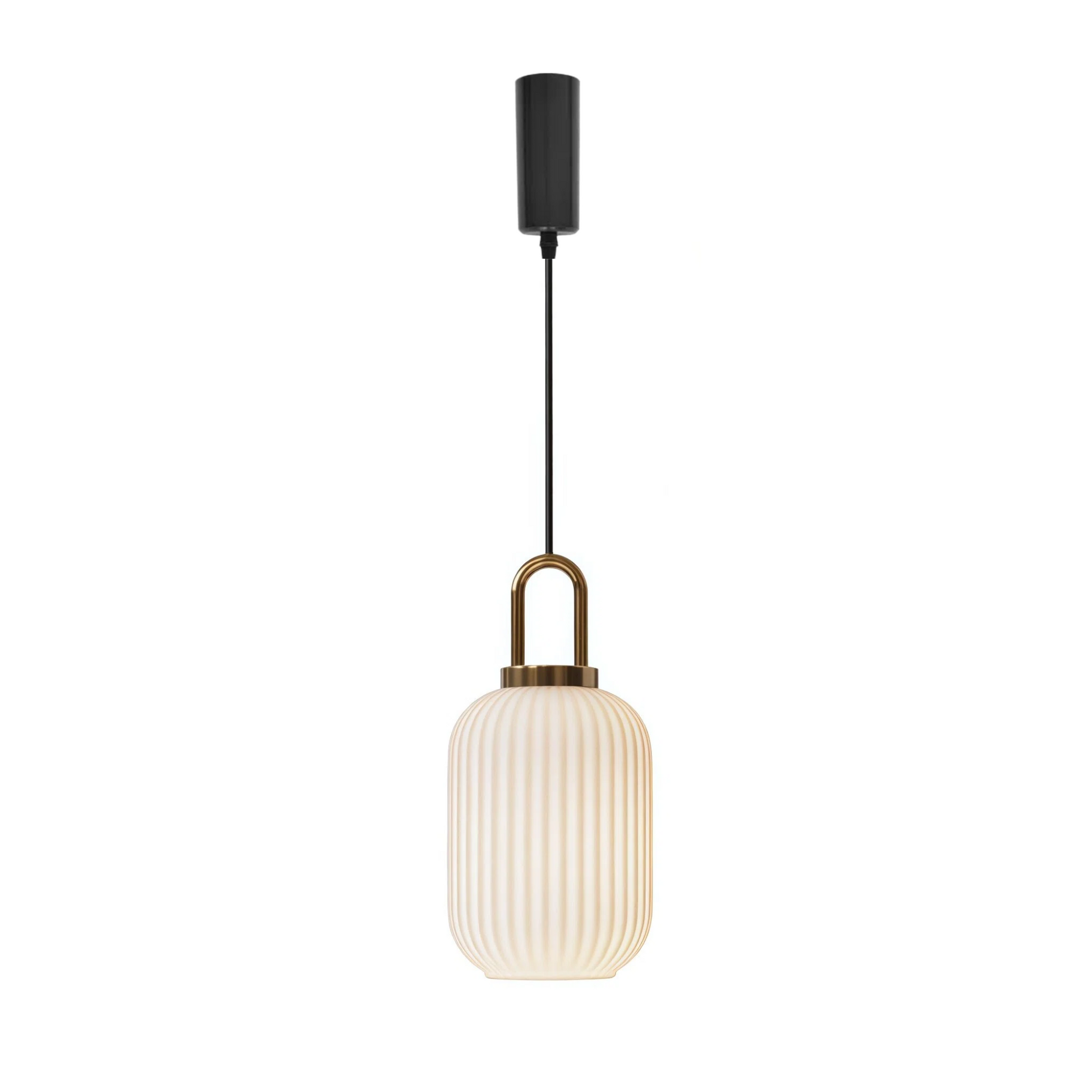 Kiven Vintage Industrial H Type Pendant Light with Clear Ribbed Glass Shade and U-Shape Handle, for Kitchen Island & Bar