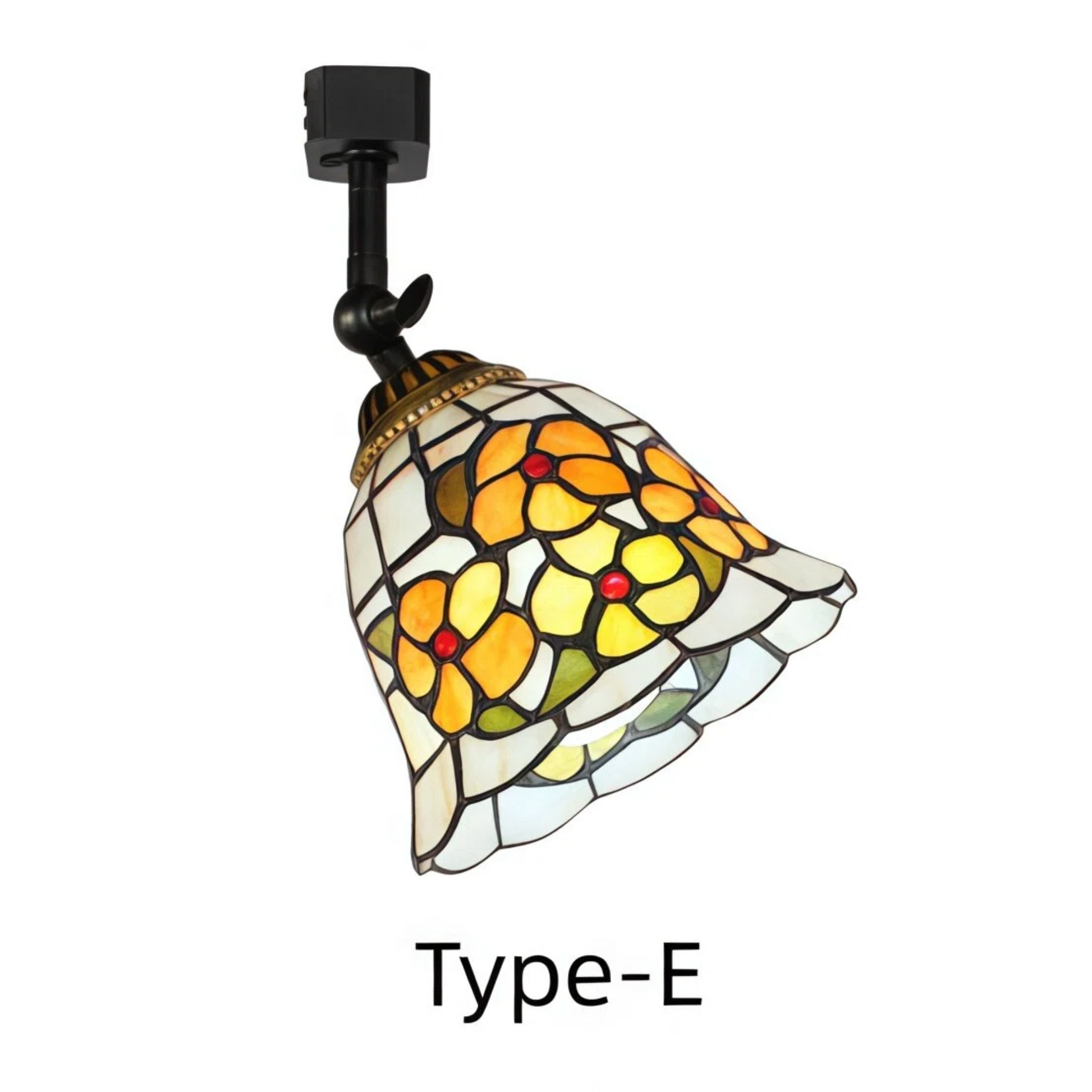Kiven Dimmable H-Type Track Head Lighting Adjustable Angle Tiffany Ceiling Light Colorful Dragonfly Glass Shade Handmade Track Light Fixture for Gallery Mirror Front(No Track)