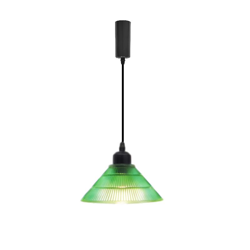 Kiven Retro H Track Pendant Light, Nordic Vintage American Farmhouse Industrial Green Glass Shade, for Cafe Bar Restaurant Hallway Lighting