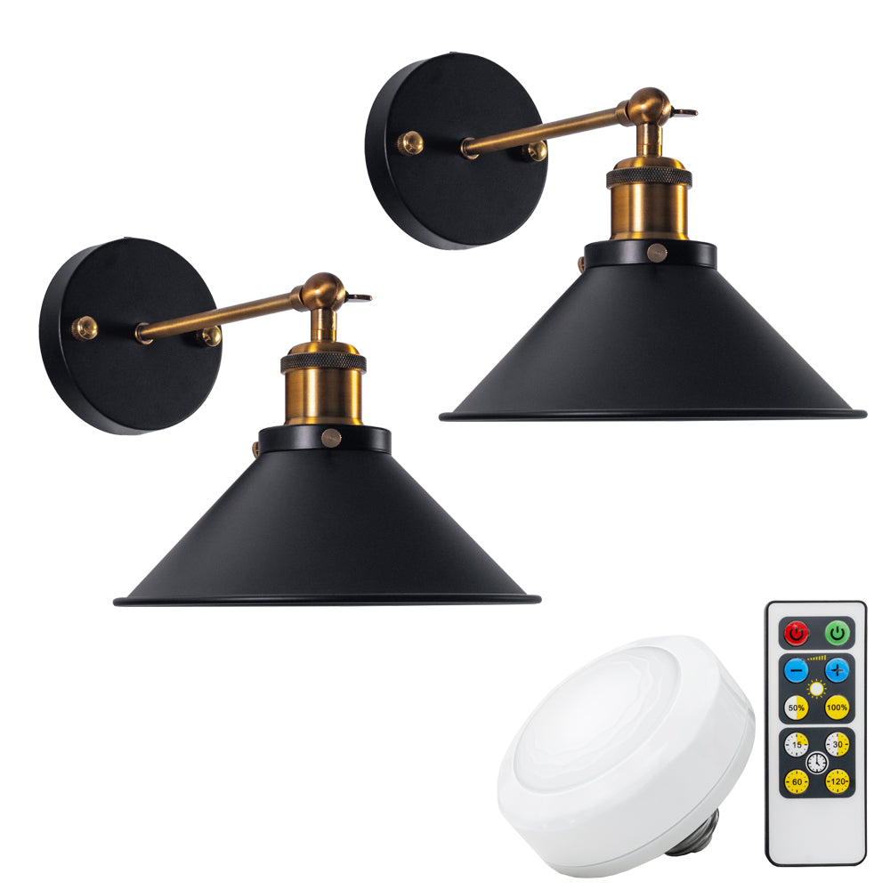Battery LED Puck Bulb E26 Lamp Holder with Remote Control