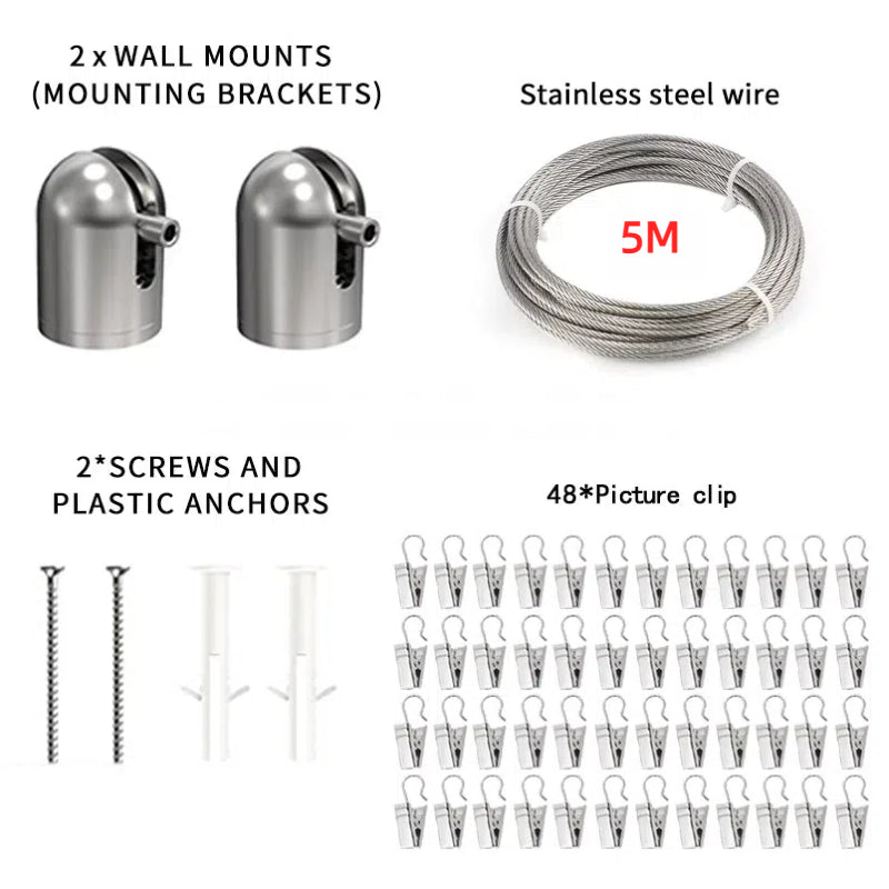 Kiven Retractable Stainless Steel Wire Rope Locking Device, Adjustable Ceiling Chandelier Hanging Wire, Ceiling Buckle Lighting Accessory - Customizable