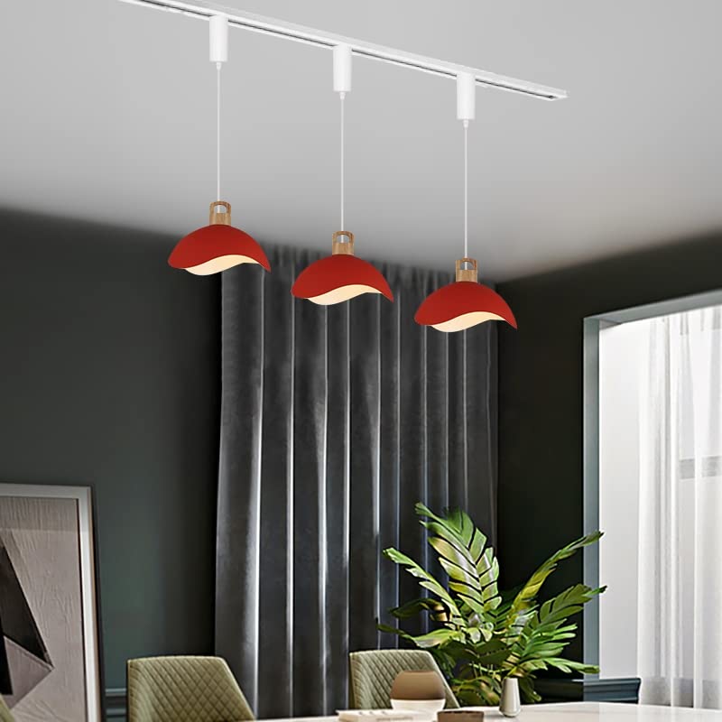 Kiven Pendant Lighting, Modern Pendant Light with Red Iron Shade, for Bedroom Kitchen Home Lighting, 1-Light