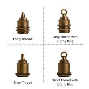 Brass E26 lamp holder socket adapter variations for vintage DIY lighting projects.