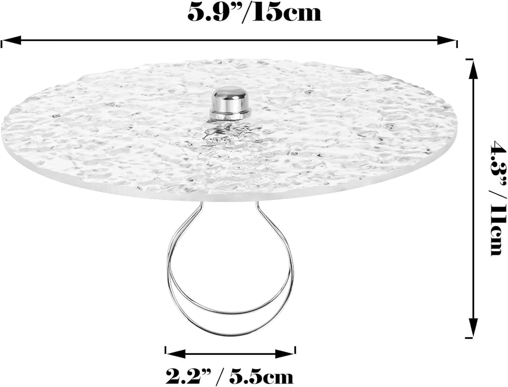 Kiven 5.9 in Round Diffuser Shade with Clip Adapter,Clear Acrylic Lamp Shade Diffusers for Pendants Light Table Lamp, Fits 6-8" Openings, 1 Pack