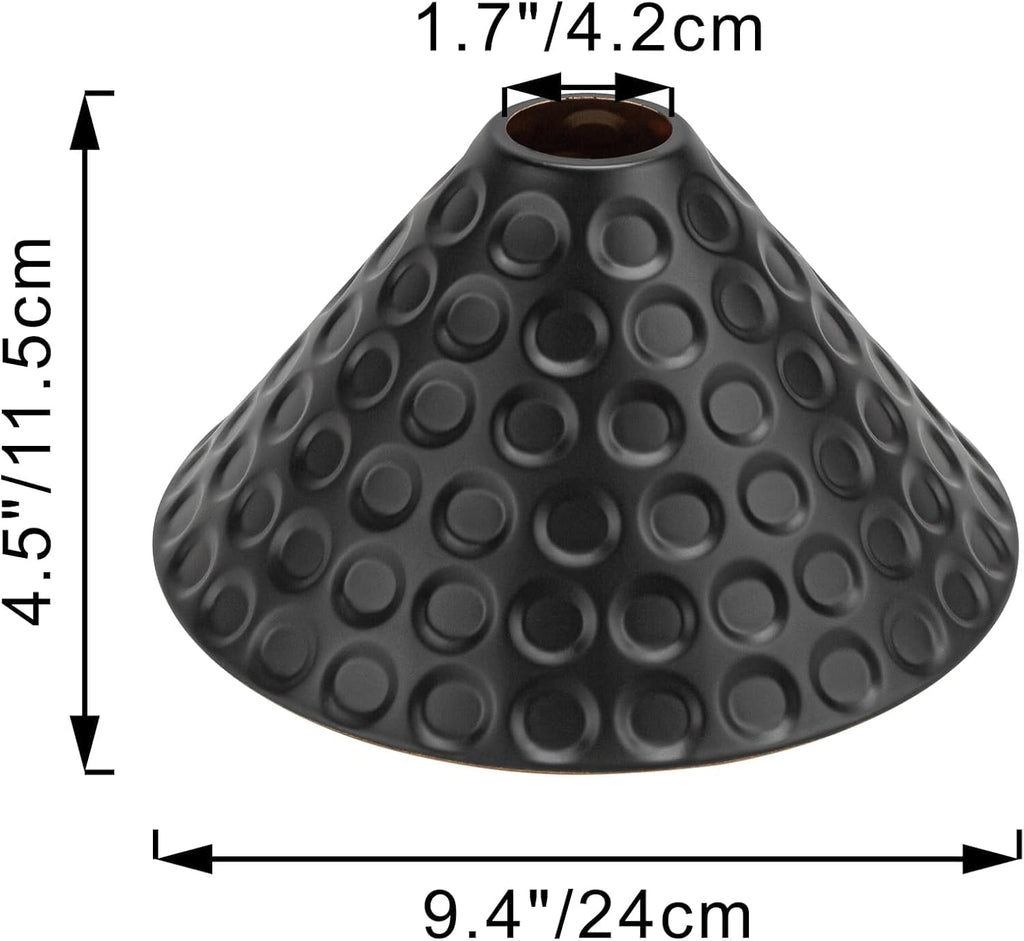 Kiven Lamp Shade 2 - Piece Set, Black Inside Gold Ceiling Lamp Pendant Light Shade Parts - for E27 Socket ø 24x11cm - Decorative Lamp Shade for Table Lamp, Wall Lamp, Night Light