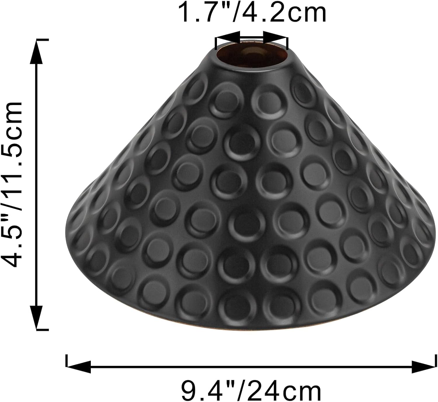 Kiven Lamp Shade 2 - Piece Set, Black Inside Gold Ceiling Lamp Pendant Light Shade Parts - for E27 Socket ø 24x11cm - Decorative Lamp Shade for Table Lamp, Wall Lamp, Night Light