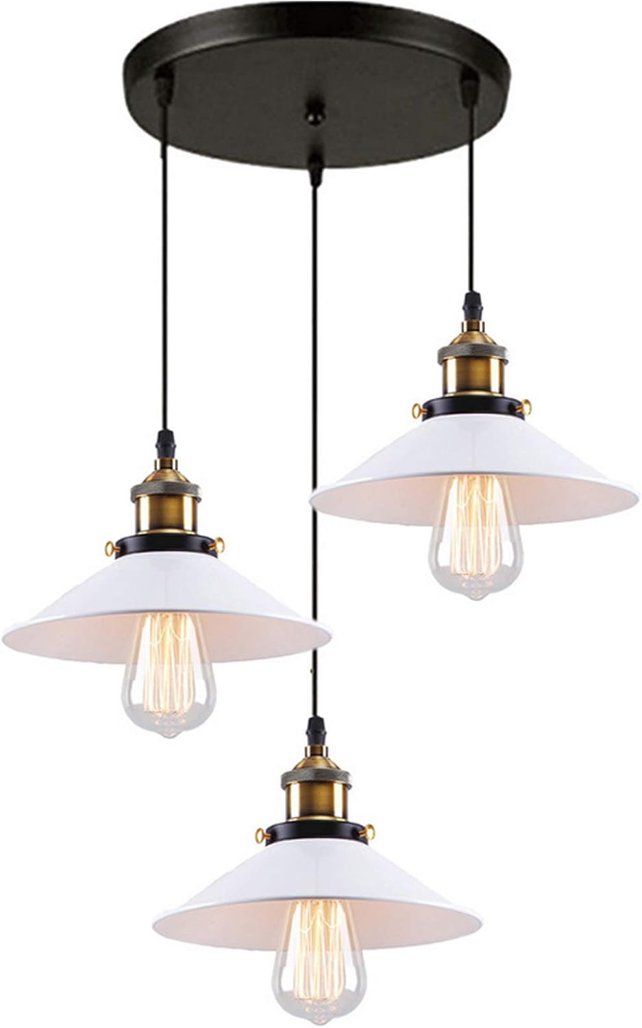 Kiven 8.66" Lamp Shade for Pendant Light, Lamp Holder,Wall Lamp, White Industrial Vintage Style Light Shade for Pendant Lights, Pack of 4